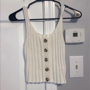 Off white button tank